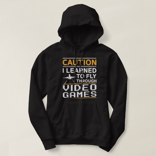 Sudadera Aprendí A Volar Videojuegos Graciosamente Av (Diseño del anverso)