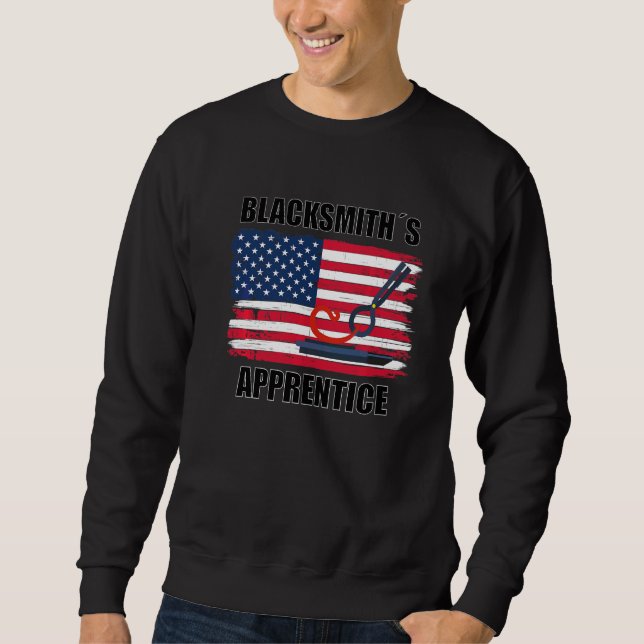 Sudadera Aprendiz de herrero patriota bandera de Estados Un (Anverso)
