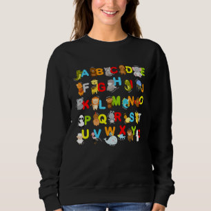 Sudadera Aprendizaje De Animales Alphabet Abc Cute Niños Ed