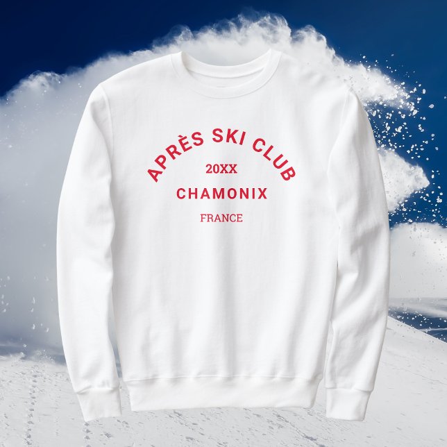 Sudadera Après Ski Club Red Ski Resort Escudo Mens White (Subido por el creador)