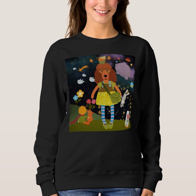 Sudadera Apricot Poodle Art Cute Princesa Regalos Whimsical (Anverso)