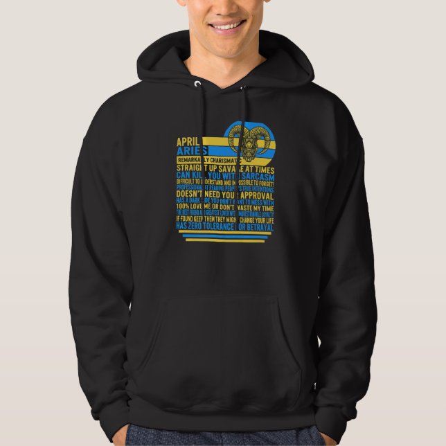 Sudadera April Aries Hechos Rótulo Zodiaco Astrología de gi (Anverso)