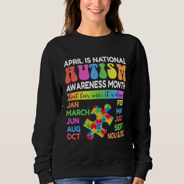 Sudadera April is National Autism Awareness Month Boy Girl  (Anverso)
