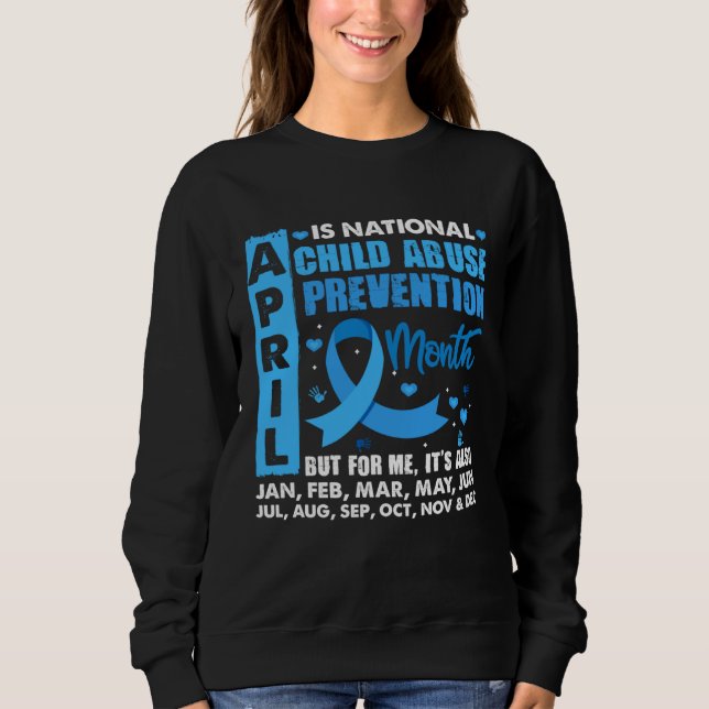 Sudadera April Is National Child Abuse Prevention Month Blu (Anverso)