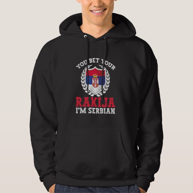 Sudadera Apuesta tu rakija a que soy serbio (Anverso)