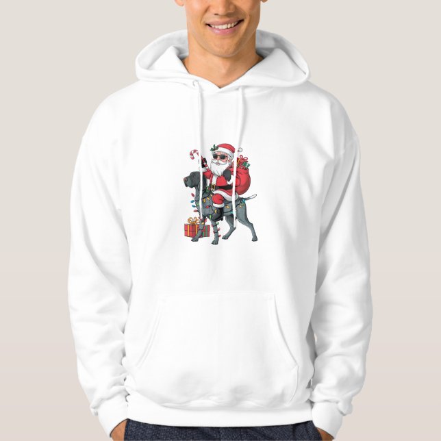 Sudadera Apuntando a Perro Lover Divertido Santa Riding Apu (Anverso)