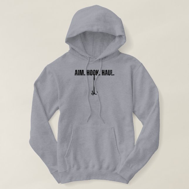 Sudadera Apuntar. Enganchar. Remolcar. Pesca (Diseño del anverso)
