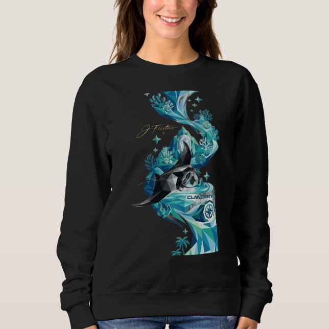 Sudadera “Aqua Elegance – Manta Ray Flow Sweatshirt” (Anverso)