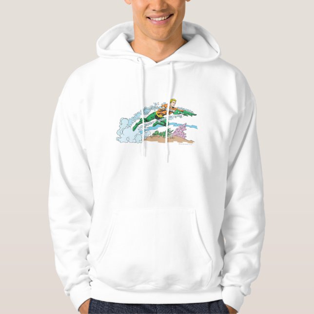 Sudadera Aquaman salta sobre Coral (Anverso)