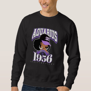 Sudadera Aquarius 1956 Melanin Queen Zodiac Traits Diva Bir