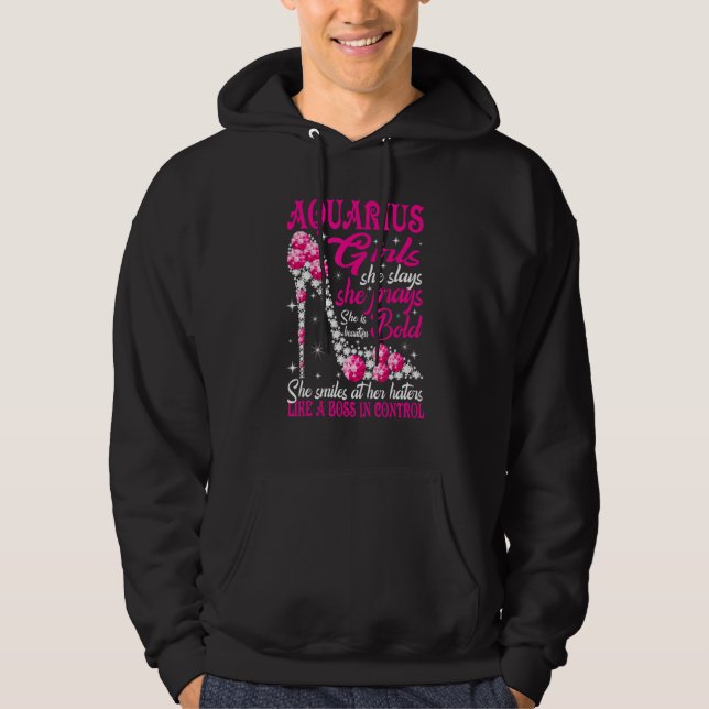 Sudadera Aquarius Girl Like a Boss in Control diamond shoes (Anverso)