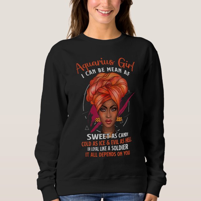 Sudadera Aquarius Queen Sweet As Candy Cumpleaños Para Los  (Anverso)