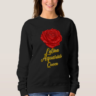 Sudadera Aquarius Zodiac Rótulo Latina Rosa Para La Cesta H