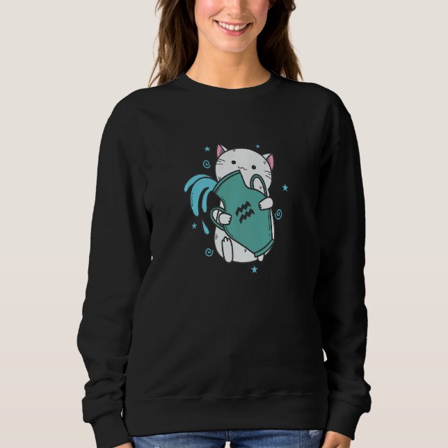 Sudadera Aquarius Zodiac Sign as a Cat Horoscope (Anverso)