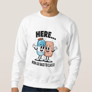 Sudadera Aquí Ahora Vuelve A Clase Enfermera Escolar Pro Mé