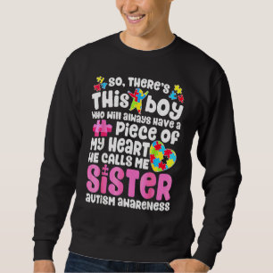 Sudadera Aquí esta B Oy que llama autismo de M E S Ister co