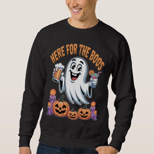 Sudadera Aquí para la divertida Fantasma Halloween (Anverso)