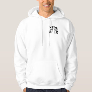 Sudadera Aquí por la cerveza chicos humor cremallera roja