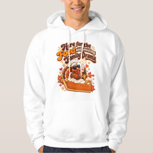Sudadera Aquí por la Comida Divertido Día de Acción de Grac