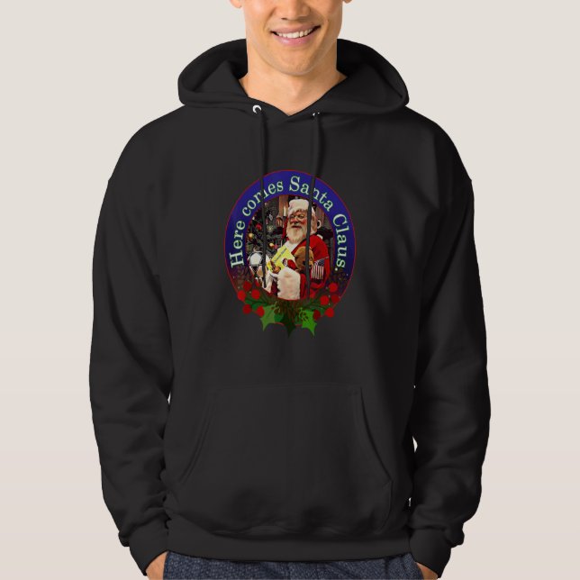 Sudadera Aquí viene el diseño de Santa Claus (Anverso)