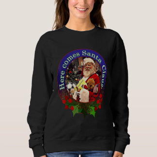 Sudadera Aquí viene el diseño de Santa Claus