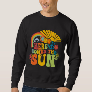 Sudadera Aquí Viene El Sol Retro Verano Vibes Hippie Boho