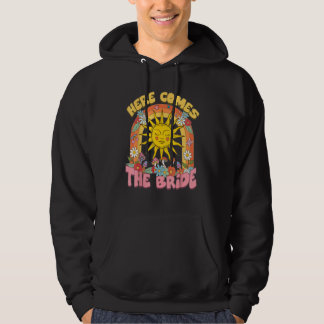 Sudadera Aquí viene la novia Groovy Retro 70s Despedida de
