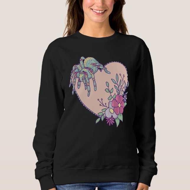 Sudadera Araña De Tarantula Con Corazón Y Flores (Anverso)