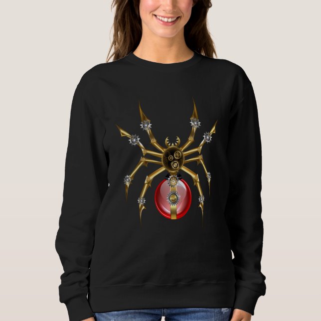 Sudadera Araña de vapor sobre negro (Anverso)