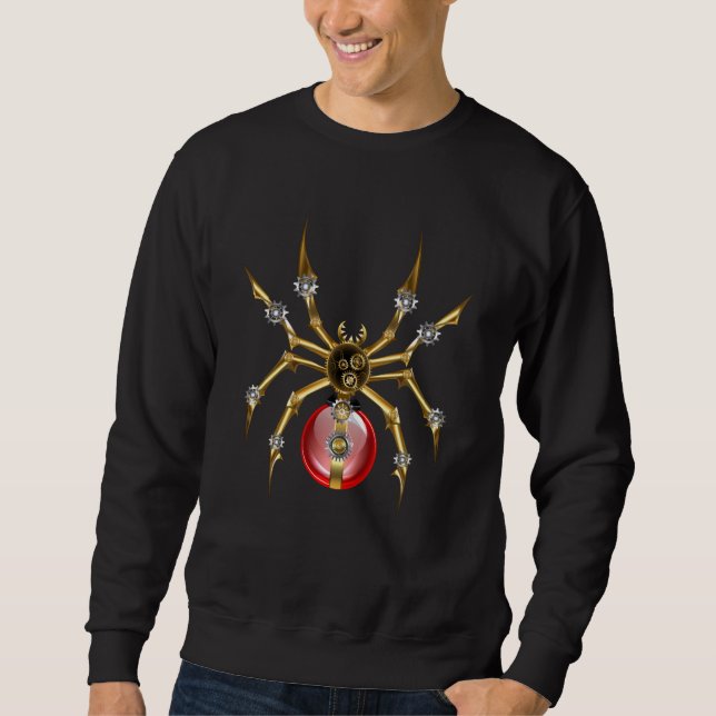 Sudadera Araña de vapor sobre negro (Anverso)