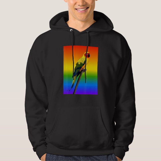 Sudadera Aratinga del Sol Pájaro Arcoíris Pájaro Observador (Anverso)