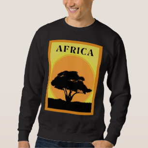Sudadera Árbol africano de acacia contra atardecer Naranja