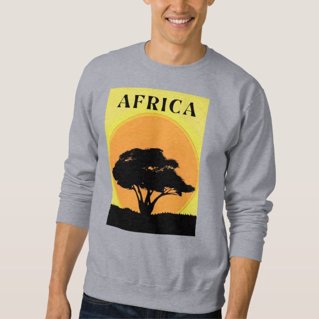 Sudadera Árbol africano de acacia contra atardecer Naranja (Anverso)