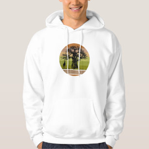 Sudadera Árbol baobab y puesta de sol retro de jirafa afric