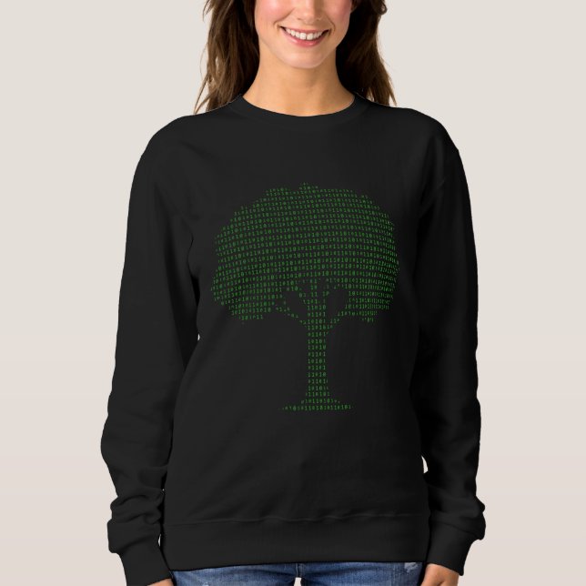 Sudadera Árbol Binario Informática Codificación (Anverso)