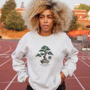 Sudadera Árbol Bonsái Estilo Sumi-e Caligrafía Japonesa de