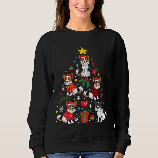 Sudadera Árbol de adornos de Navidad Papillon (Anverso)