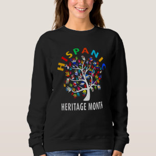 Sudadera Árbol de banderas de mano Rota Latina Hispanic Her