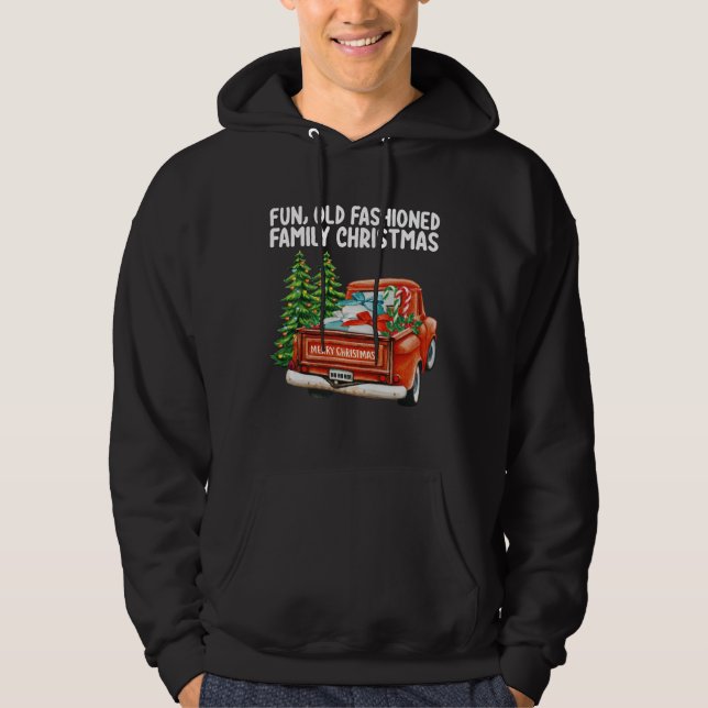 Sudadera Árbol de camionetas de Navidades familiares de mod (Anverso)