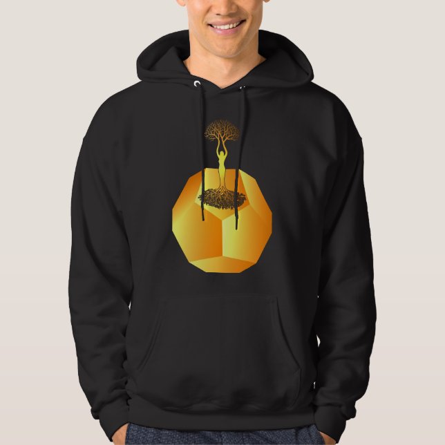 Sudadera árbol de forma de polígono de geometría sagrada (Anverso)
