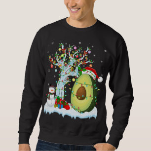 Sudadera Árbol de frutas aguacate Xmas Iluminación Santa Ha