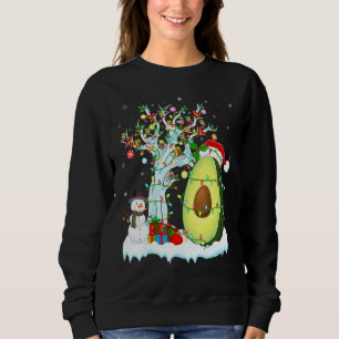 Sudadera Árbol de frutas aguacate Xmas Iluminación Santa Ha