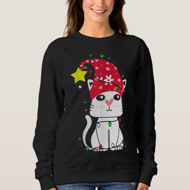 Sudadera Árbol de gatos X-Mas, gatos Mascotas de Navidad am (Anverso)
