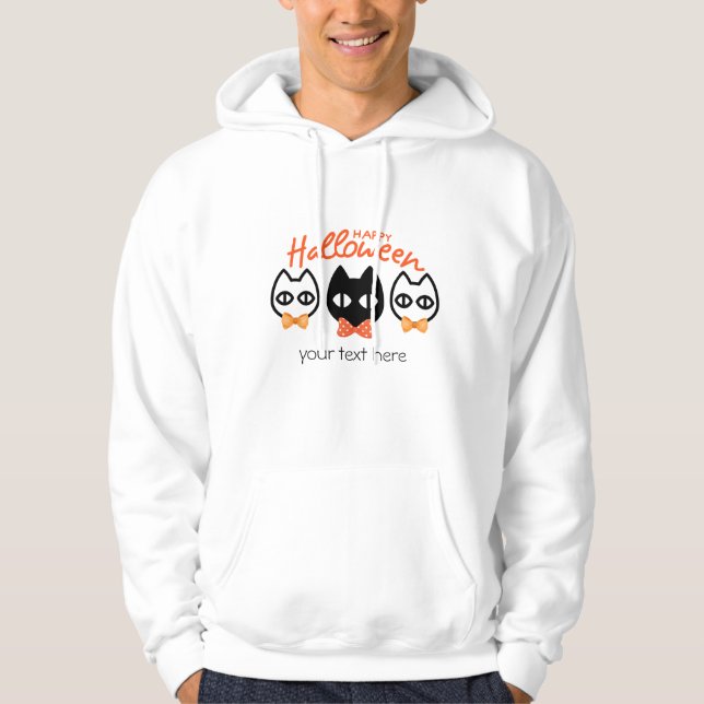 Sudadera árbol de halloween feliz pequeños gatos lindos (Anverso)