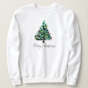 Sudadera Árbol de invierno Feliz Navidad Moderno guión Cuto