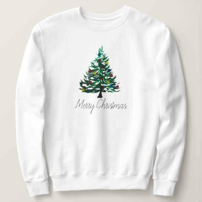 Sudadera Árbol de invierno Feliz Navidad Moderno guión Cuto (Anverso del diseño)