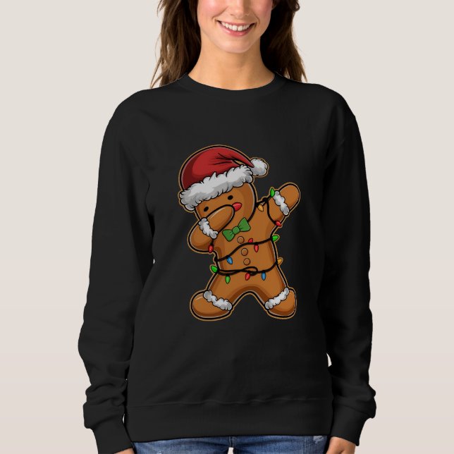 Sudadera Árbol de jengibre en glóbulos luz Navidad (Anverso)