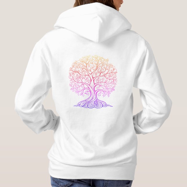 Sudadera Árbol de la Vida Multicolor Gráfico Espiritual Uni (Reverso)