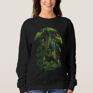 Sudadera Árbol de loro Macaw Cockatoo Jungla Loro