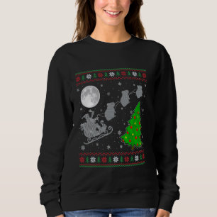 Sudadera Árbol de luz Ugly Hamster Xmas Santa Riding Hamst
